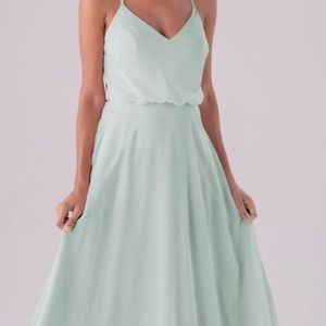 Kennedy Blue “Anne” style bridesmaid dress. Sea Glass color